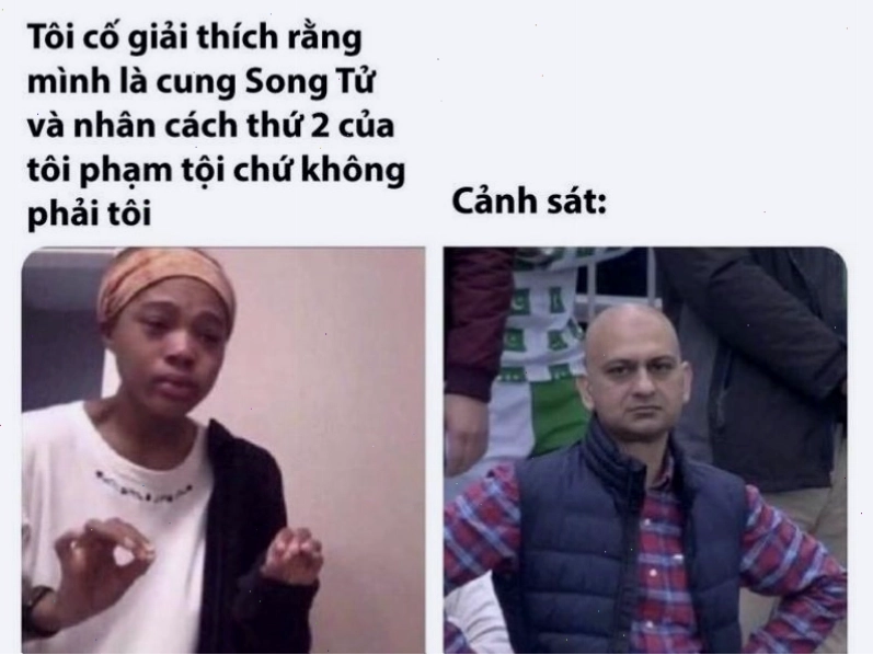 Meme chống nạnh với tư thế tay chống lên hông biểu cảm hài hước