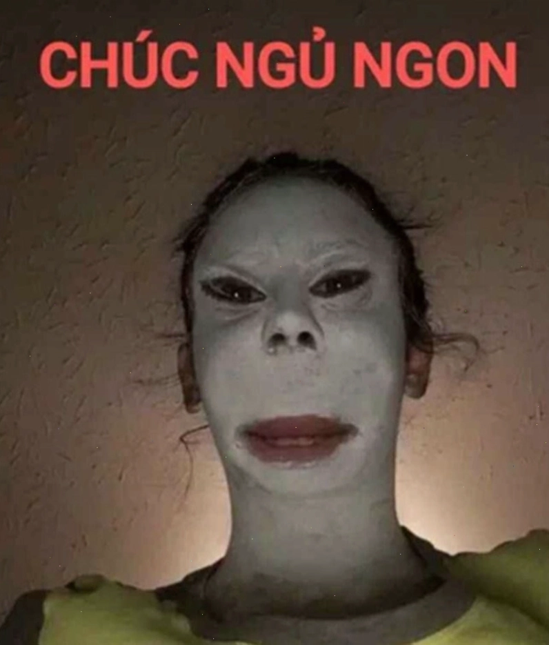Meme chúc ngủ ngon hài hước với hình ảnh chú mèo ngáp