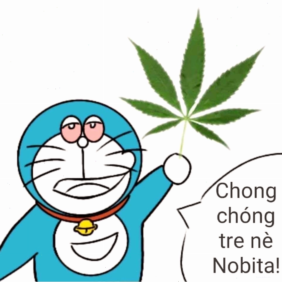 Meme Doraemon đưa lá cần chong chóng tre cho Nobita