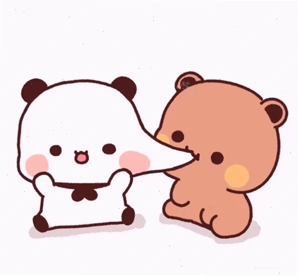 Meme hôn nhau với biểu cảm lãng mạn