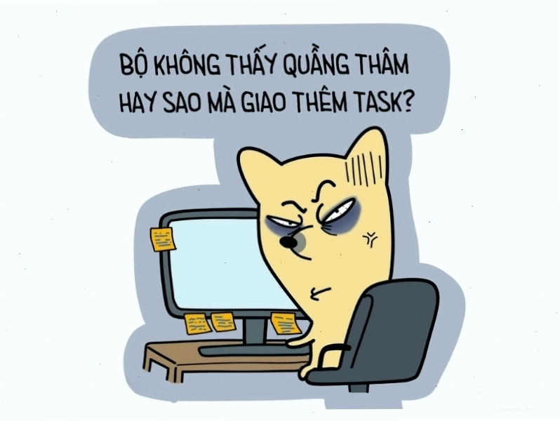 Meme văn phòng hài hước về khối lượng công việc