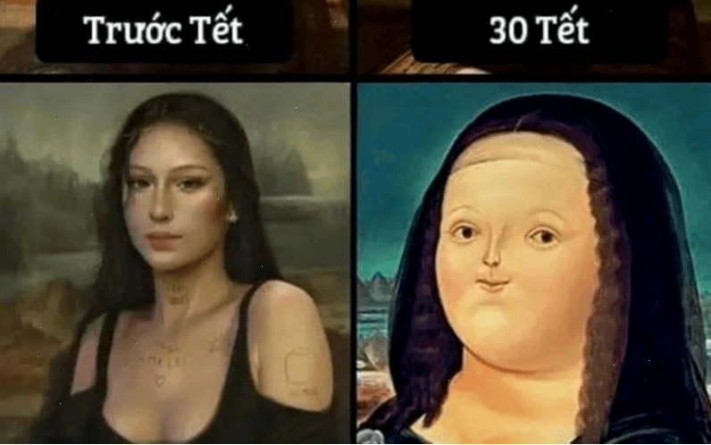 Mèo tết meme thể hiện sự sung sướng khi được ăn ngon