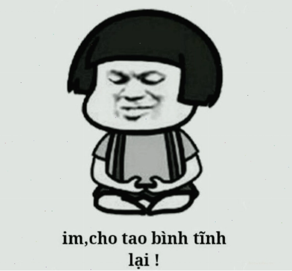 Nhân vật meme với vẻ mặt bình thản
