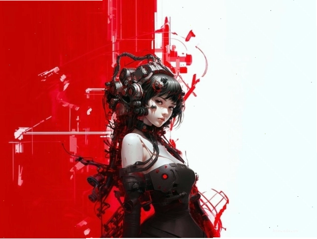 Nữ thần anime với đôi cánh trắng và ánh mắt đầy quyền lực