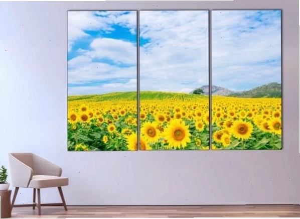 Tranh hoa hướng dương cho người mệnh Thổ