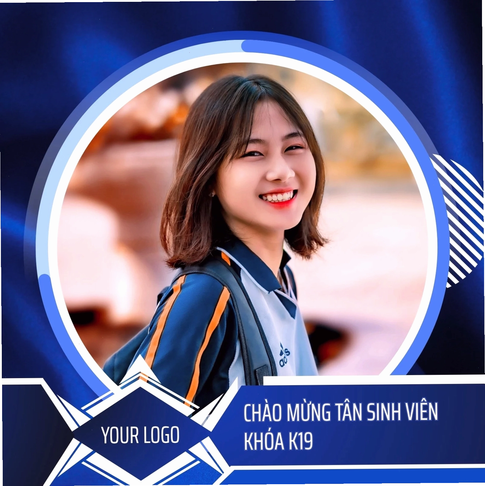 Xanh Trắng Hiện Đại Tân Sinh Viên Khung Hồ Sơ Facebook